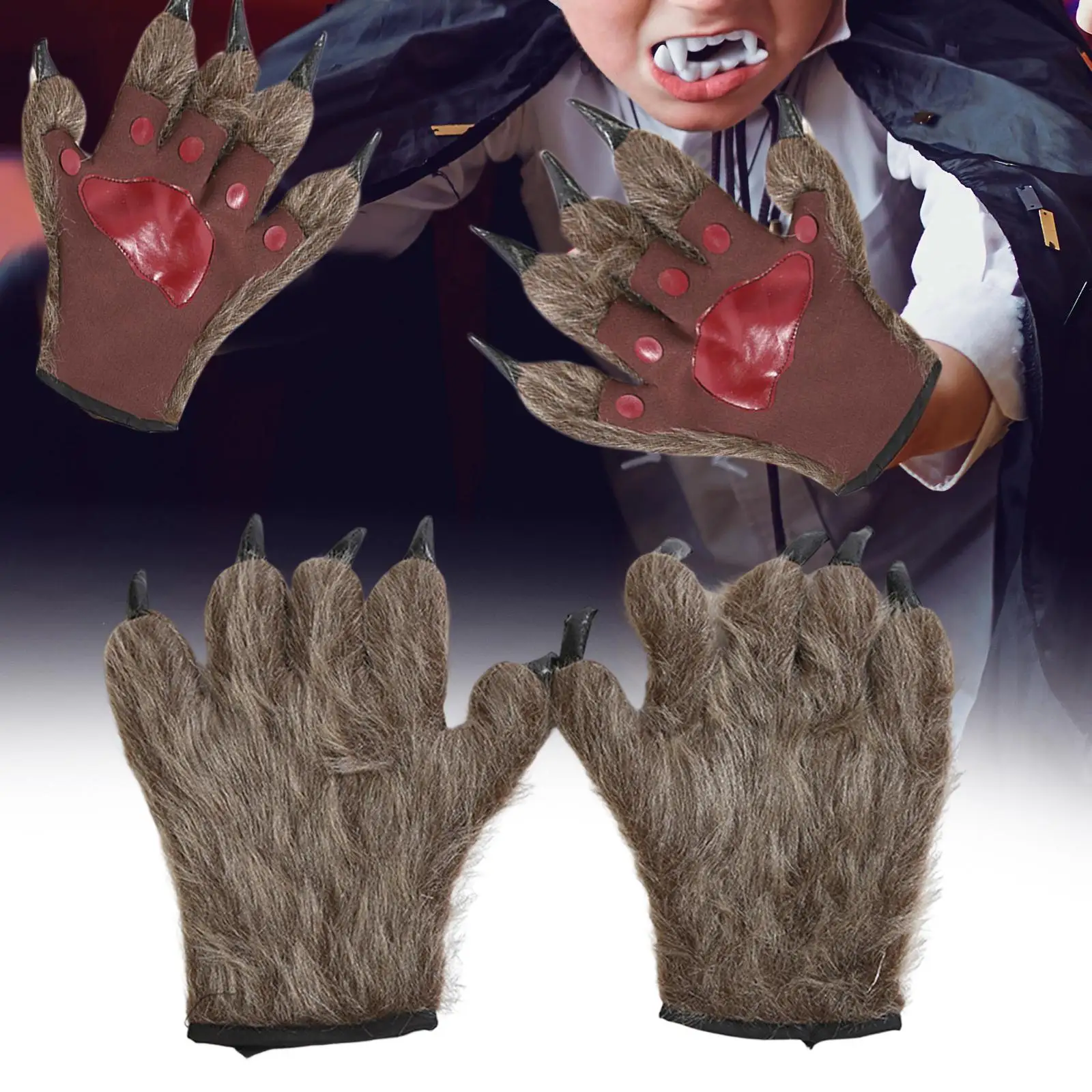 Werewolf Gloves Halloween Costume Accessories Cosplay Mittens Role Play Nail Gloves Clown Gloves Wolf Gloves Easter Paw Gloves