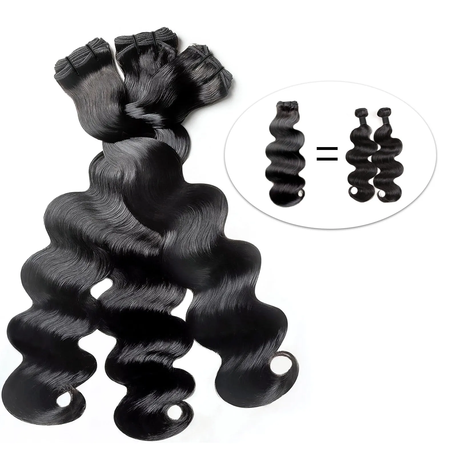 Brazilian Weaving Body Wave Bundles, Natural Black, Virgin Hair, Extensões de cabelo cru para tranças, 3 ou 4 Pacotes Deal, 30"