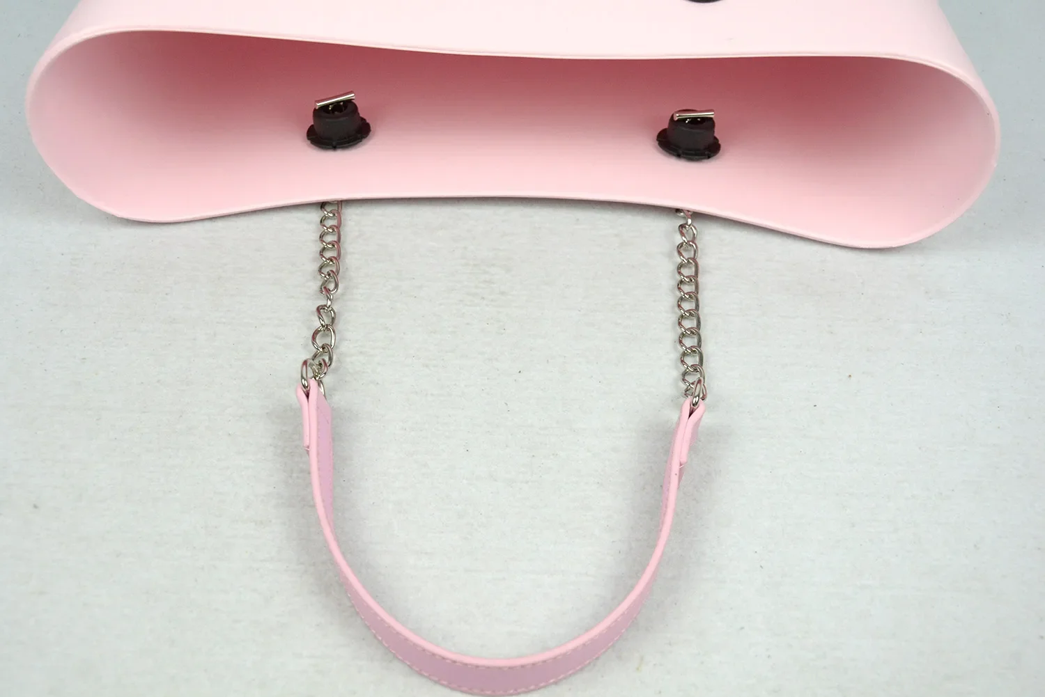 New Tanqu 1 Pair Silver Long Thick Single Chain with OT Metal Buckle Black Screws for Obag O Bag Handles for Women Bag Handbags