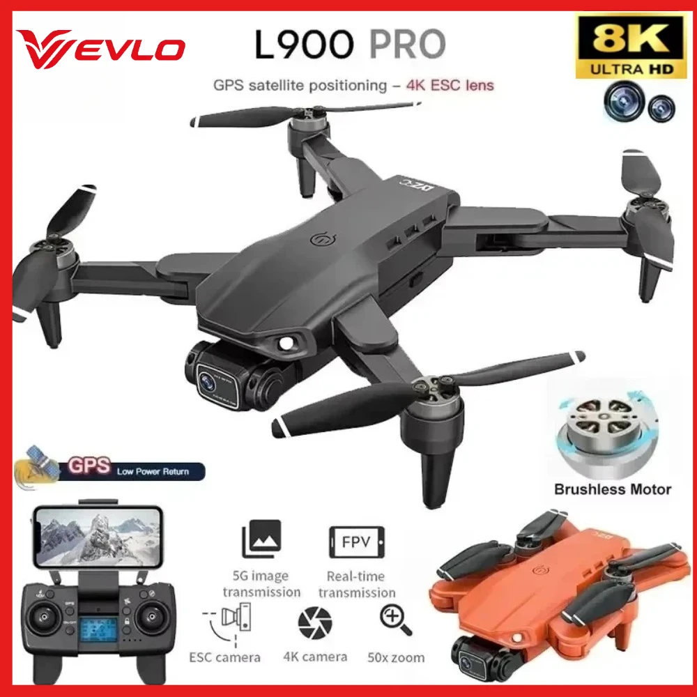 VEVLO 2026 New L900 Pro GPS Drone 4K HD Dual Camera 5G WiFi Brushless Foldable RC Quadcopter  Long Distance Children's Day Gift