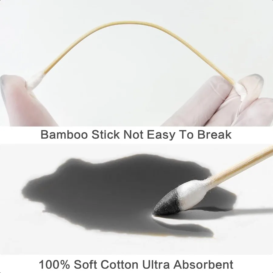 400 шт. тампоны для чистки пистолета, двусторонние 6-дюймовые длинные заостренные и бамбуковые ватные тампоны без ворса для электронного пистолета и макияжа Clea