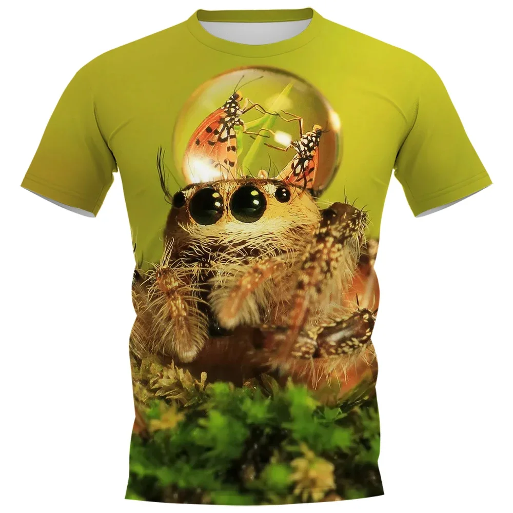 HX Funny Spider T-shirts 3D Graphic Animal Insect Printed Tees Fashion Men Tshirts Harajuku Streetwear Dropshipping