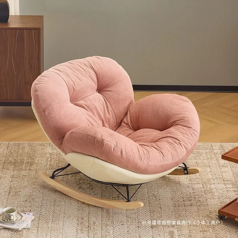 HYS lazy recliner casual girls can lie down and sleep single sofa balcony living room cloud sofa rocking chair