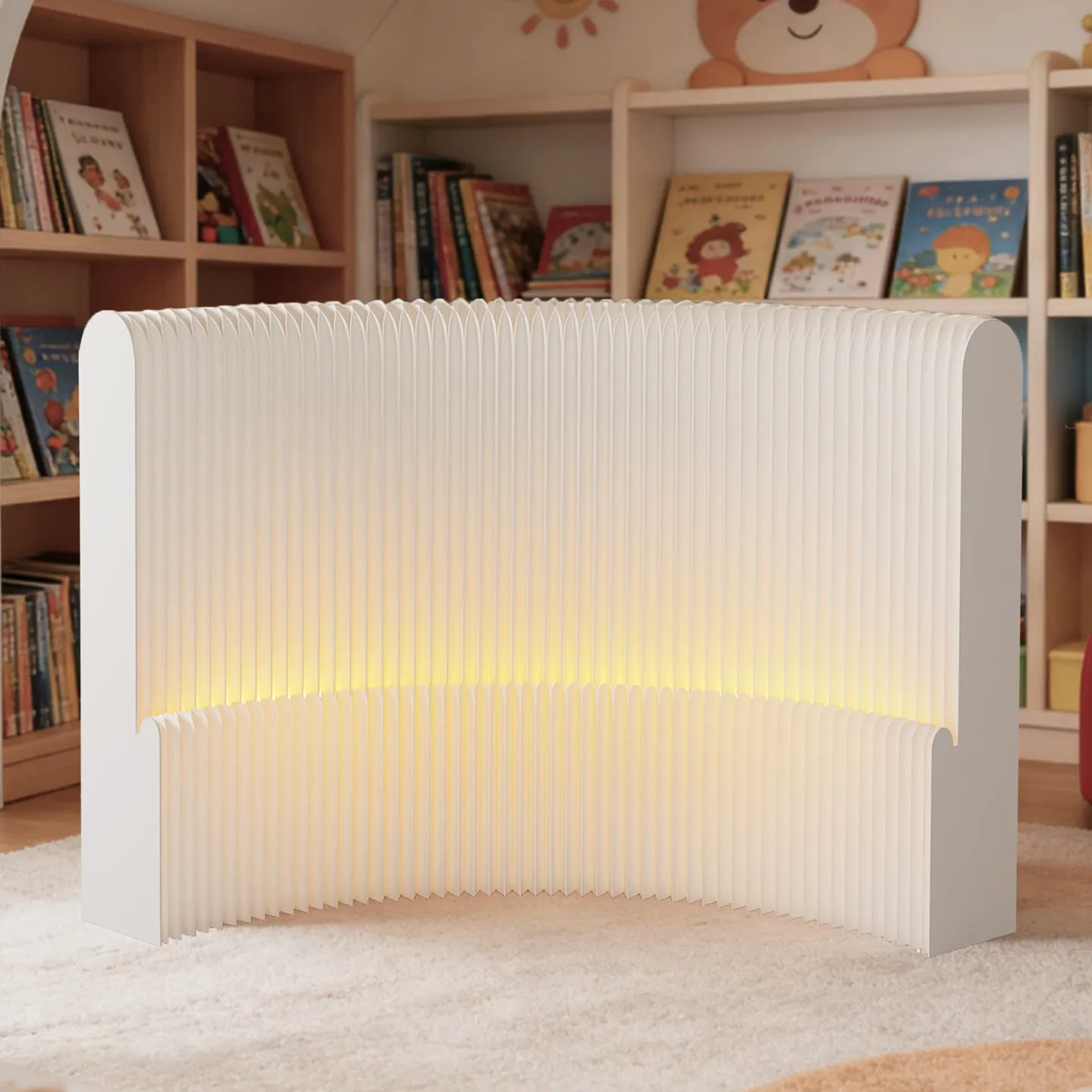 Folding white screen partition office home decoration storage with light room devider 책상 칸막이 desk partition room divider panel