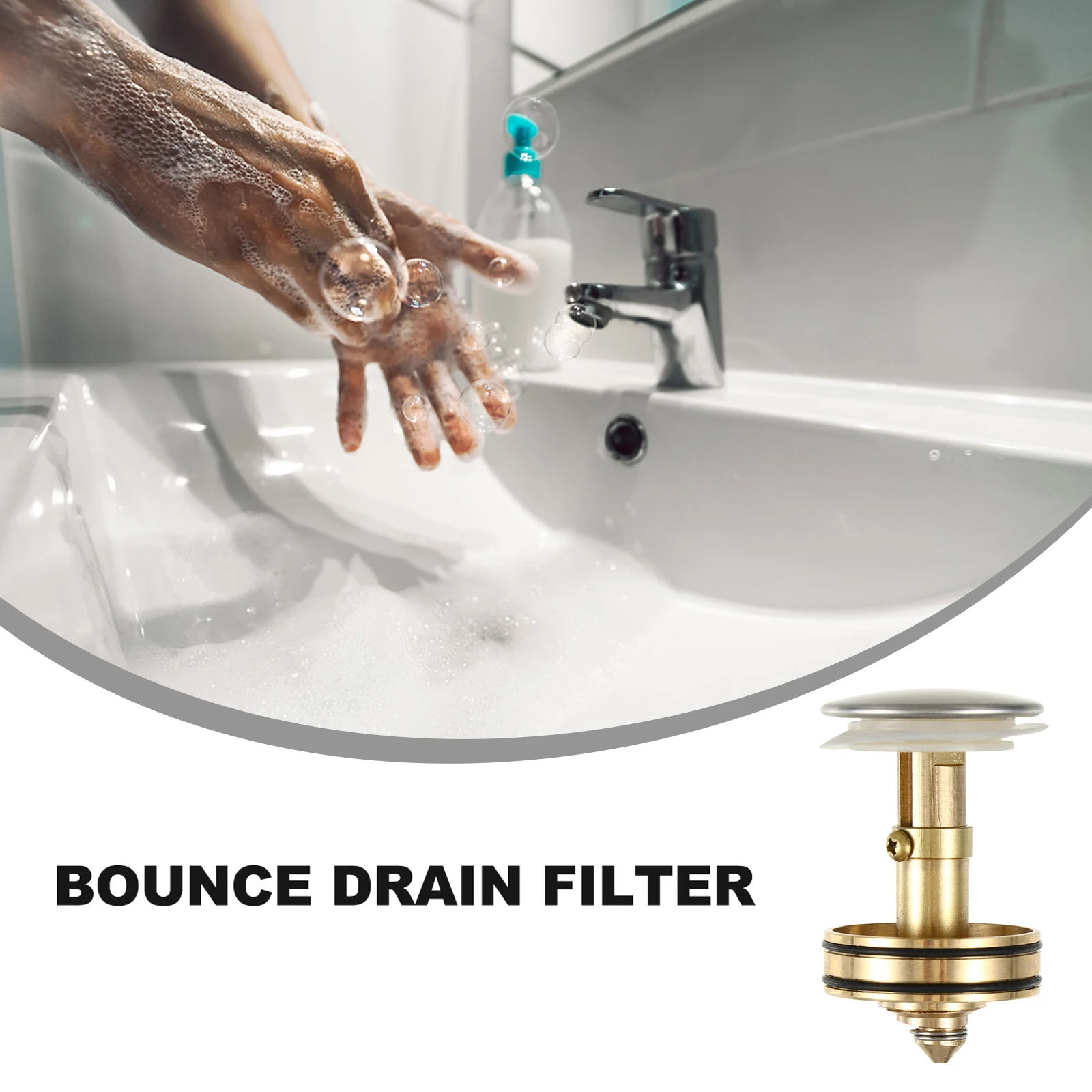 

1pc Drainer Button Bathroom Stopper Strainer Plug Bounce Copper Steel Garbage Kitchen Sink Drain Strainer Bounce Drain Filter