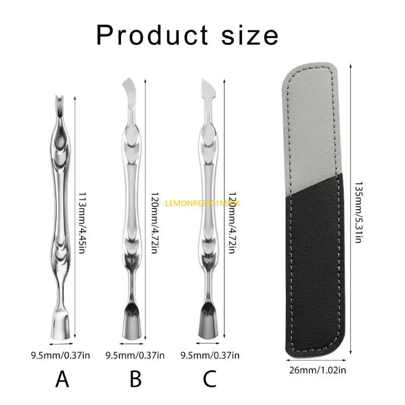 M4YA Cutticer Pusher Cutticle Removedor cutículas dupla cabeça Manicures manicures