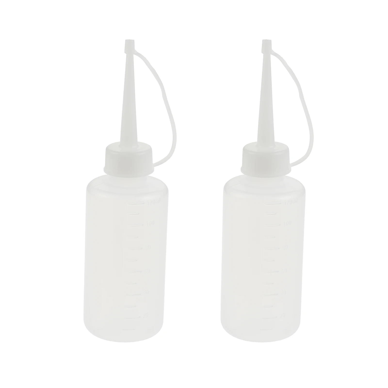 2pcs Sewing Machine Oiler 120ML Plastic Squeeze Bottles with Graduation Dispending Oil Refueling Iron Tip Long Mouth 165*87mm