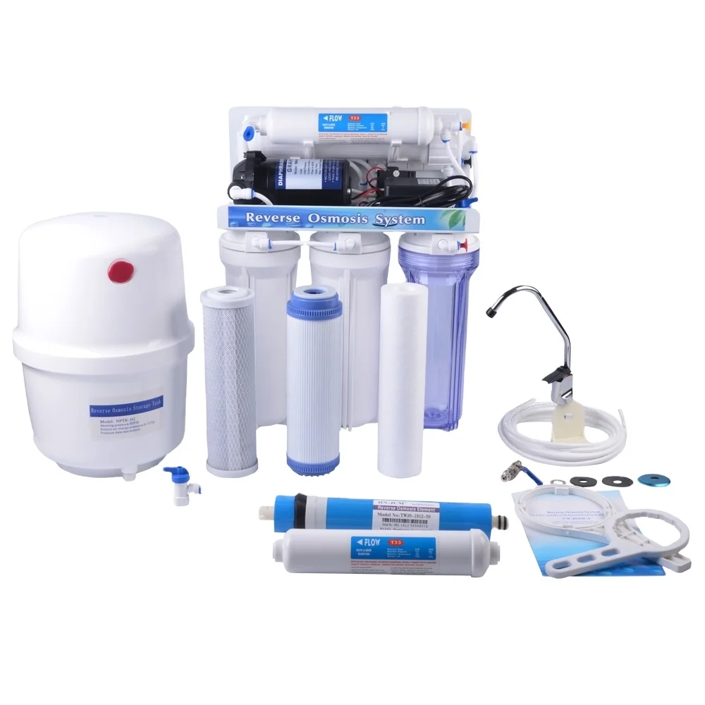 Home use 50 75 100 gpd 5/7stage reverse osmosis water purifier