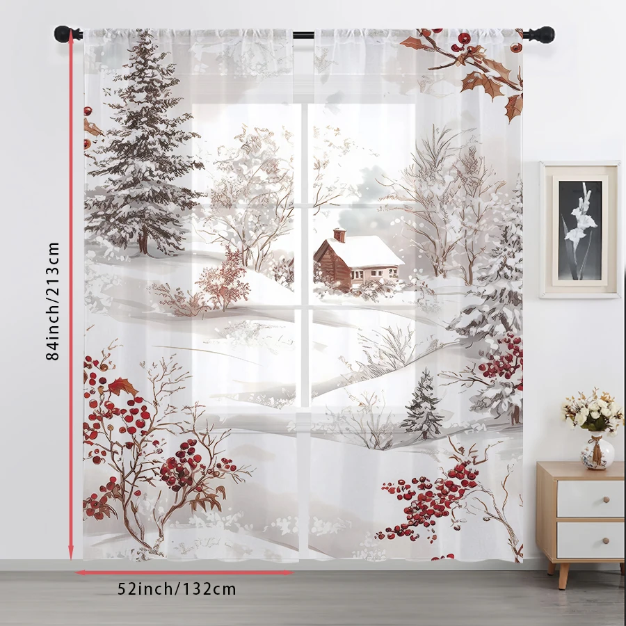 2PCS Sheer Curtains Winter Sno - đánh giá và giá Curtain Sheer Voile