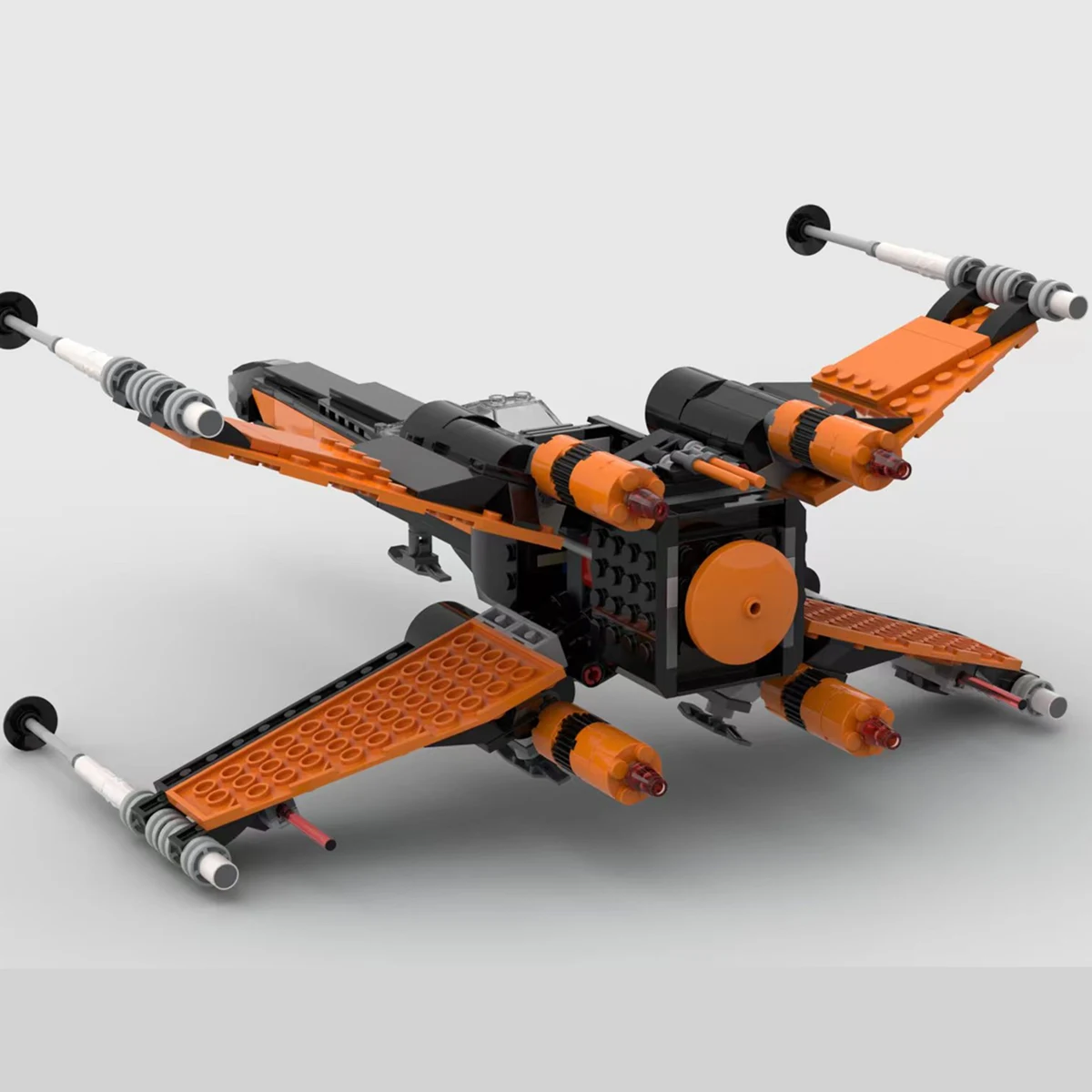 Millitary Spaceship MOC X-Wings Galaxy-Battle Fighter Star-Ships Space-Plane Aircraft Wings Model Building Bricks Gift  Set view 4