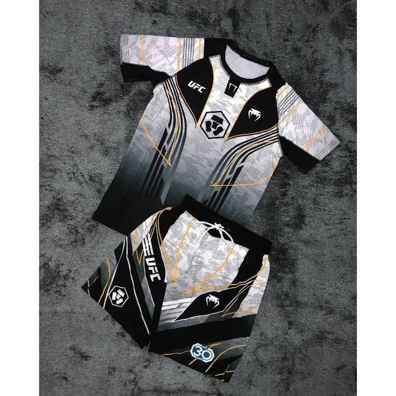 

2026 UFC Boxing Fighting Training Short Sleeve Shorts Men Women By Authentic Fight Night Breathable Quick Drying Sports Set