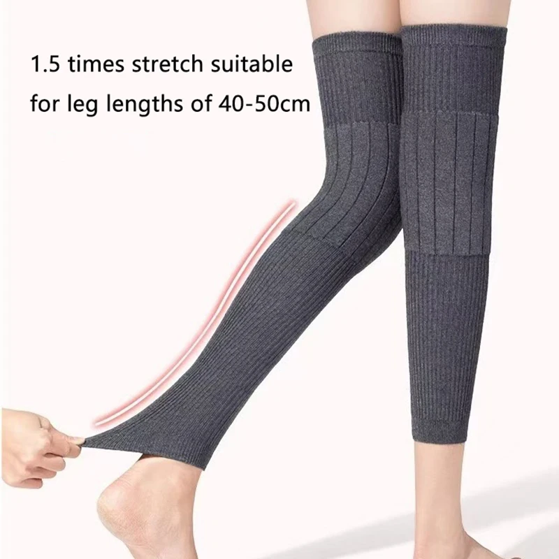 M/L/XL 1 Pair Winter Warm Knitted Fabric Elasticity Knee Pads For Women Men Old People Cold Leg Arthritis Kneepad Support Run