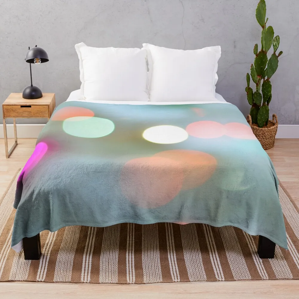 

light lights colors circles Throw Blanket Blankets For Sofas halloween Blankets