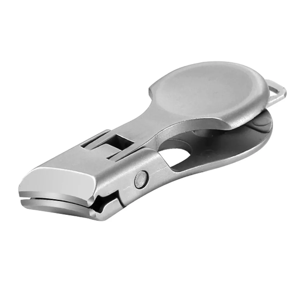 

Мини-ножницы для ногтей из нержавеющей стали, защита от брызг, со скошенным лезвием, портативные, для путешествий, дома и офиса, с широкими губками, для маникюра и педикюра