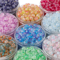 8/10mm Frosted Glass Beads Bulk | 1mm Hole 50/30pcs per Pack Matte DIY Jewelry Supplies for Necklaces Bracelets