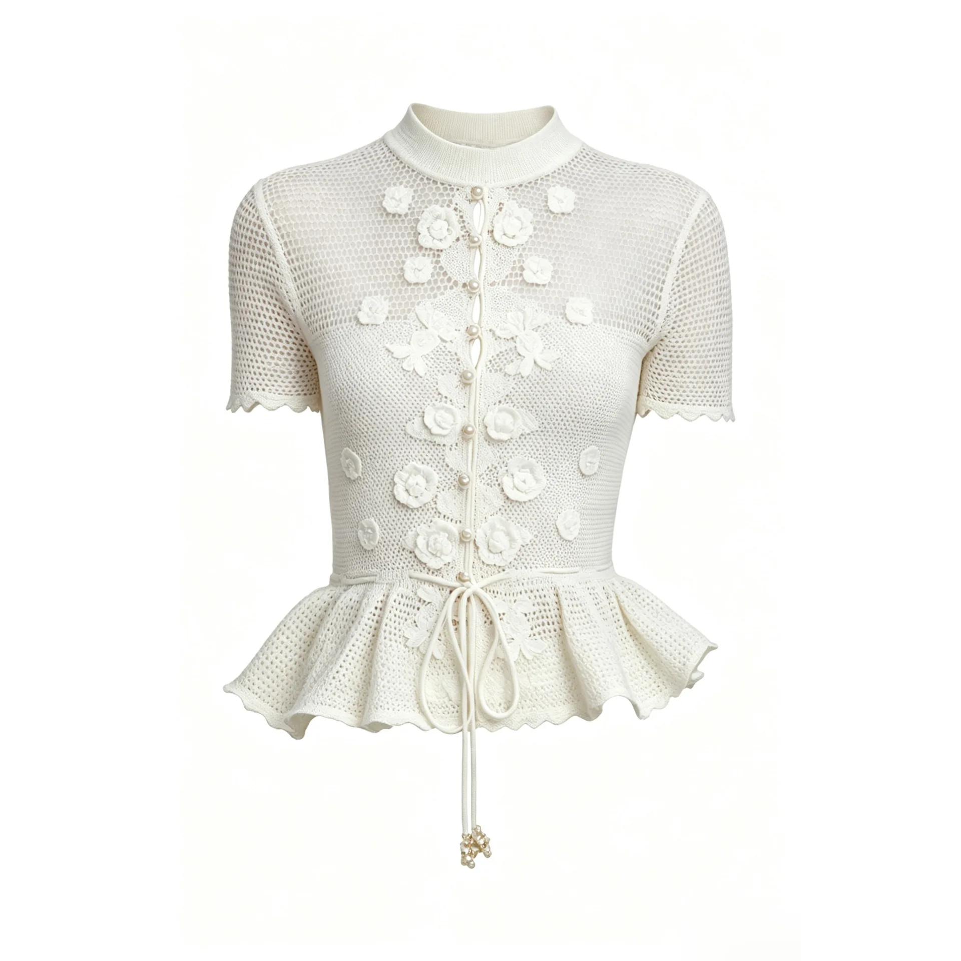 Women's Summer Elegant Sexy Short Sleeve Knit Top