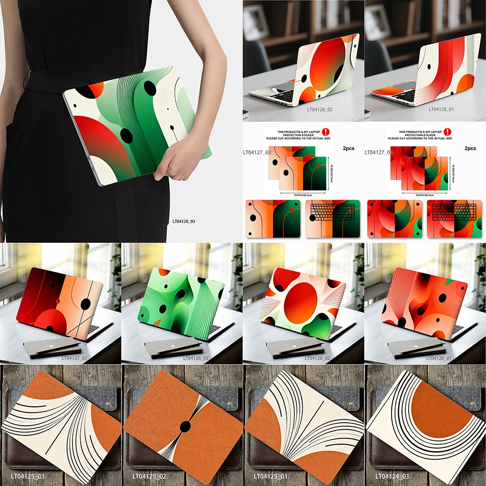 

Bold Color Block Laptop Skin Sticker, Waterproof Vinyl Decal for 12-17 inch MacBook HP Lenovo Dell Notebook