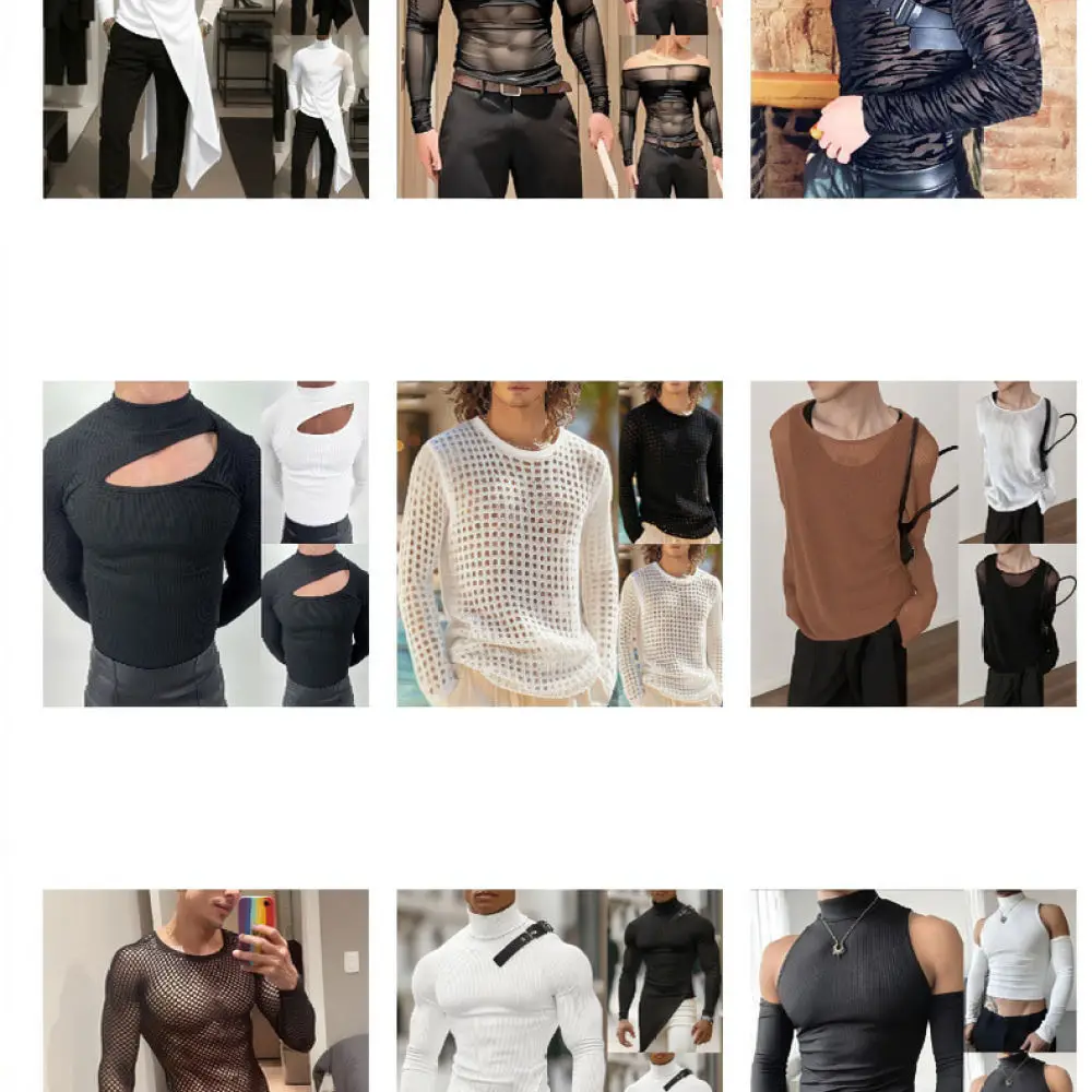 Mens Slim Fit Turtleneck Sweater T Shirt Side Button Ribbed Knit Long Sleeve Thermal Top Casual Autumn Winter Style