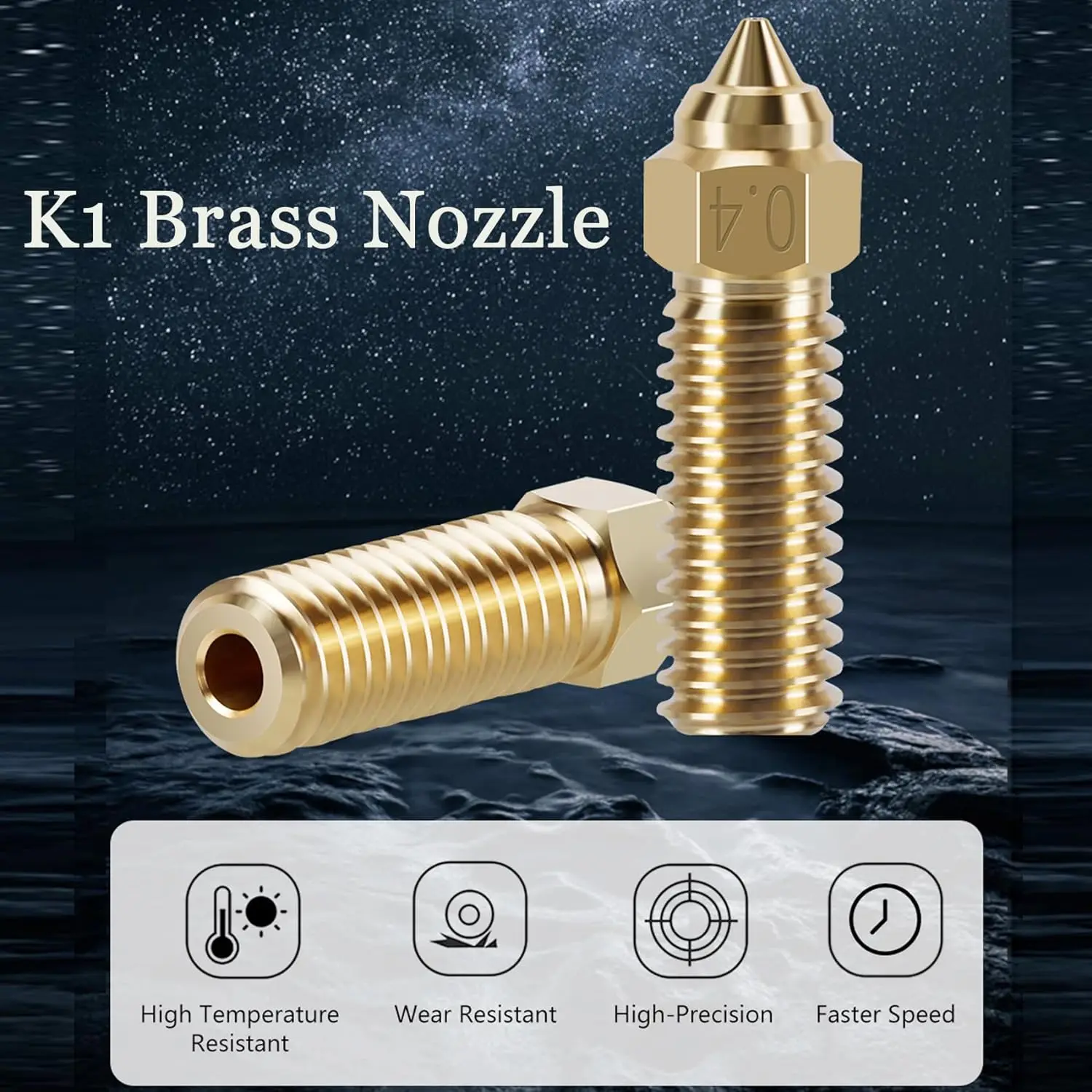 Creality-alta velocidade Brass Bicos Kit, Impressora 3D, K1 Max, Ender 3 V3 KE, CR-10 SE, CR-M4, 10pcs