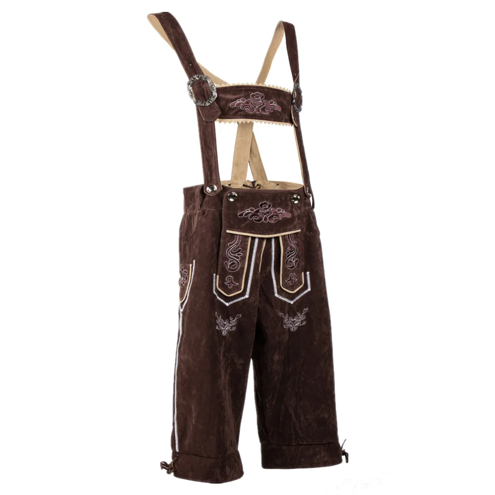 Costume Cosplay tedesco Oktoberfest pantaloncini Lederhosen bavaresi da uomo Trachten Garments Brown