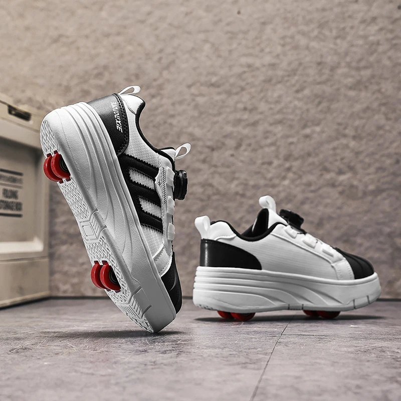 Youth New Roller Shoes Retractable High Quality Walking Pulleys Boys Girls Outdoor Deformation Parkour With 4 Wheels Skate Shoes