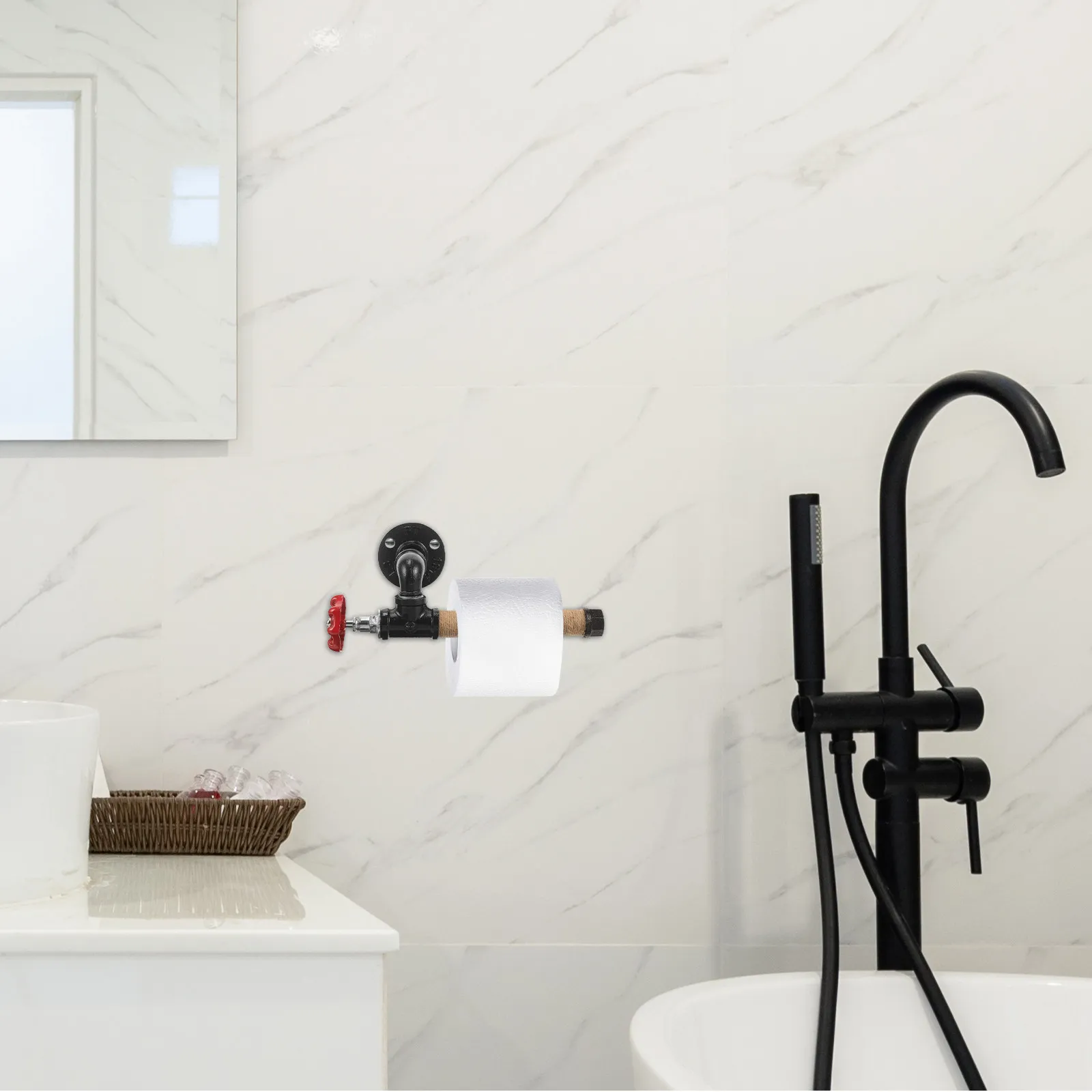 

Wall Mount Paper Towel Holder Industrial Vintage Iron Roll Paper Rack Multi Functional Kitchen Bathroom Towel Hanger Sturdy