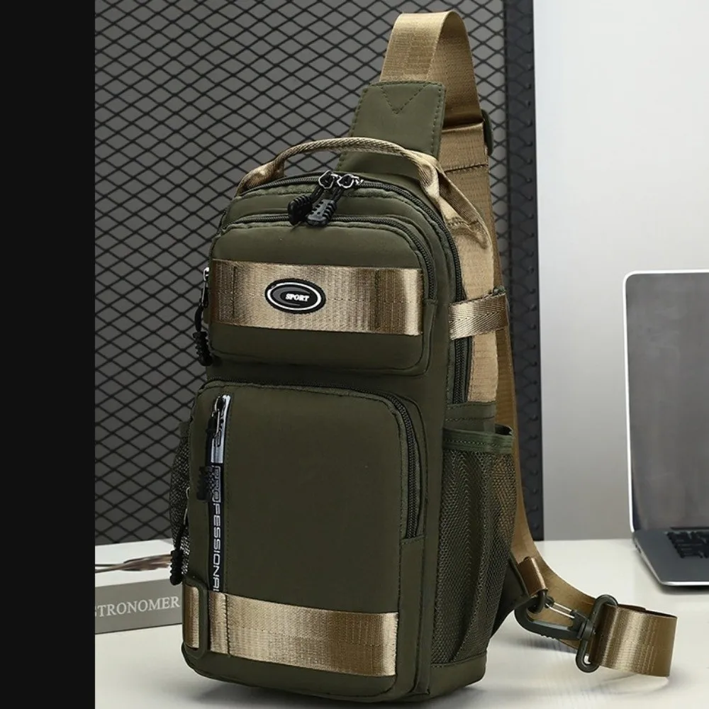 

Fashion Oxford Cloth Men Chest Bag Large Capacity Multifunction Sports Message Bag Waterproof Zipper Shoulder Crossbody Bag Men