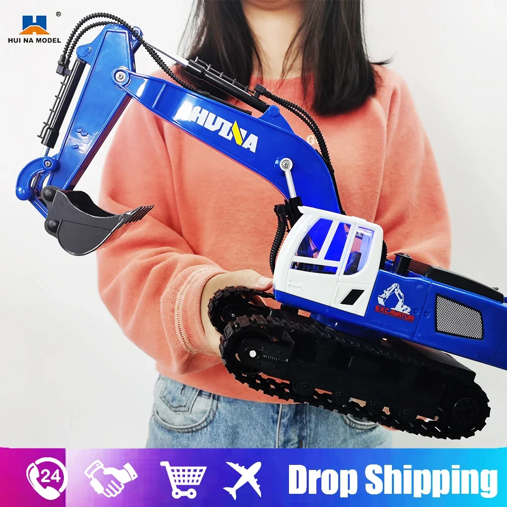 

Huina 1558 1/18 Rc Excavator 11Ch Remote Control Car Tractor Caterpillar Crawlers Engineering Vehicle Tractor Toys for Boys Kid