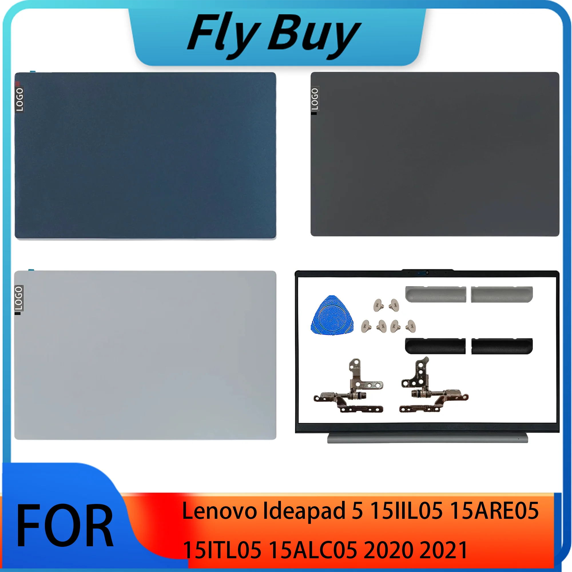 Para Lenovo Ideapad 5 15IIL05 15ARE05 15ITL05 15ALC05 2020 2021 nueva cubierta trasera LCD para portátil bisagras de bisel frontal tapa trasera cubierta superior