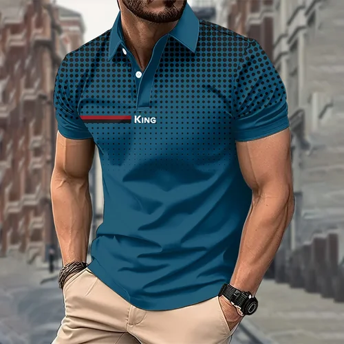 Imagen 1 del producto Polos de negocios para hombre, Polo de solapa a la moda para hombre, novedad en camisetas y camisetas, ropa para hombre, camiseta de manga corta, camiseta de calle para hombre