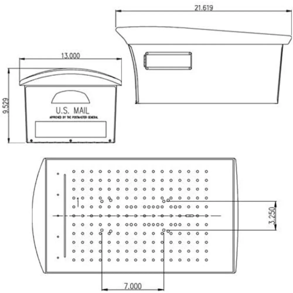 Mailsafe Large Capacity Rust-Proof Plastic Black, Post-Mount Mailbox,