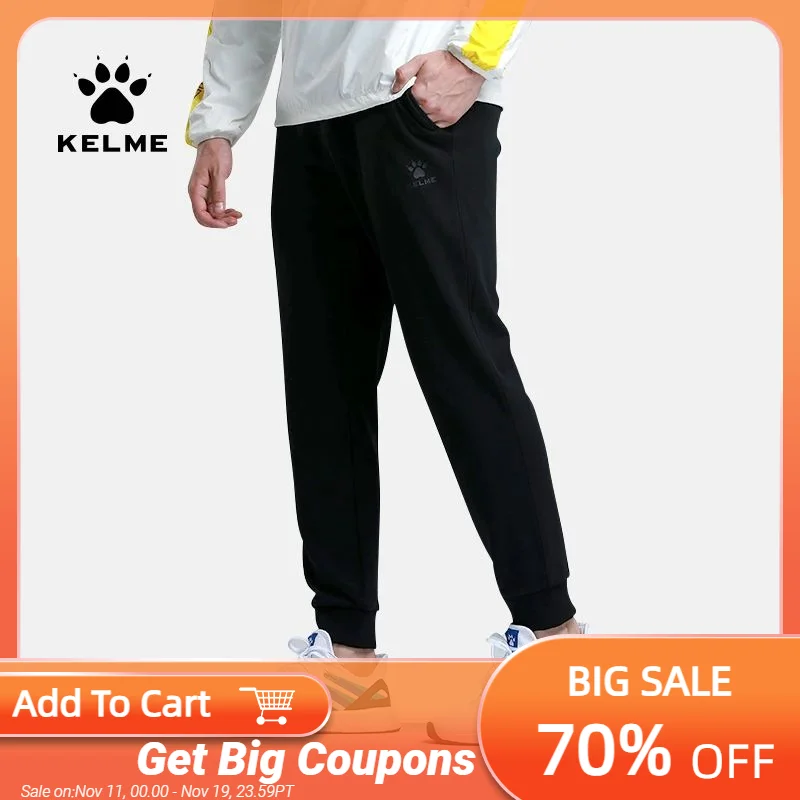 

Спортивная одежда KELME 3881329, мужские тренировочные штаны, спортивная одежда для футбола, баскетбола, повседневные эластичные штаны для бега, джоггеры, фитнеса