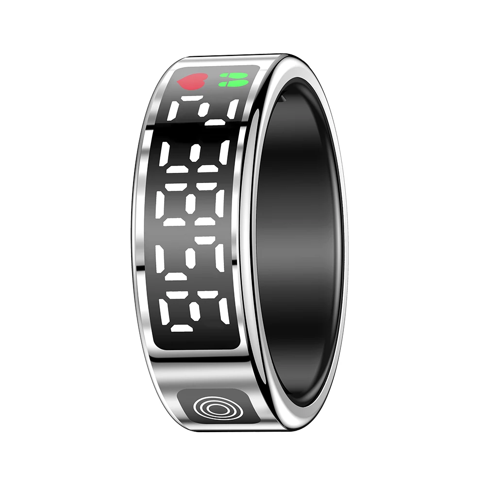 RS08 Smart Ring Multi-sport Modes Health Monitor Bluetooth-Compatible 5.1 Heart Rate Blood Oxygen Sleep Monitoring for Men Women 6