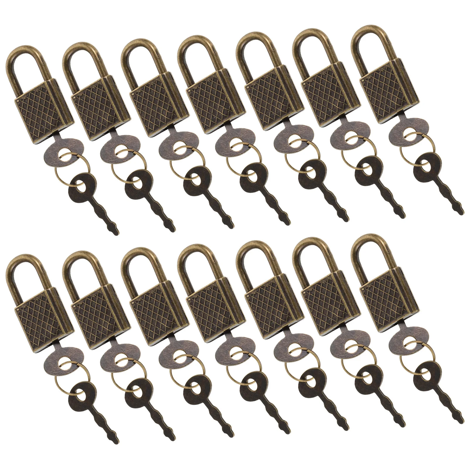 

20Pcs Small Vintage Padlocks Metal Key Security for Suitcase Chest Notebook Wood Box Cabinet Decor Padlock with Key