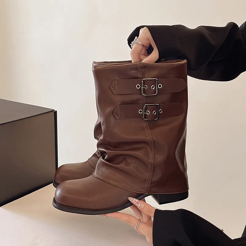 Fashionable Women's Boots Trending This Year New Black Super Hot Pants Tube Boots Thick Bottom Western Style Fashion