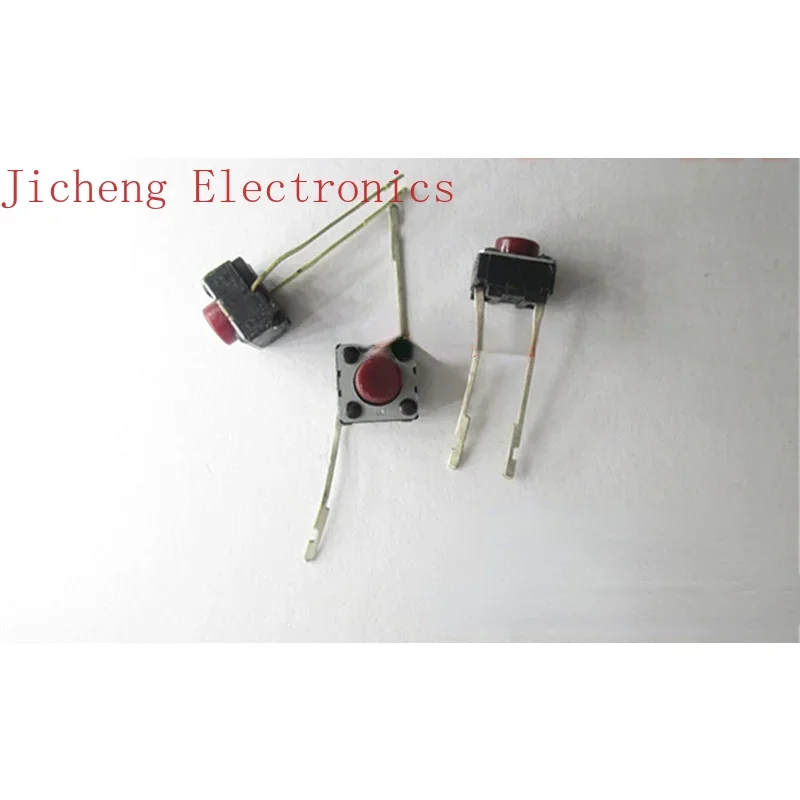 10PCS Japan 6*6*5 Straight Plug 2 Pin Tact Switch Micro Button  Small Square 300,000 Red Head