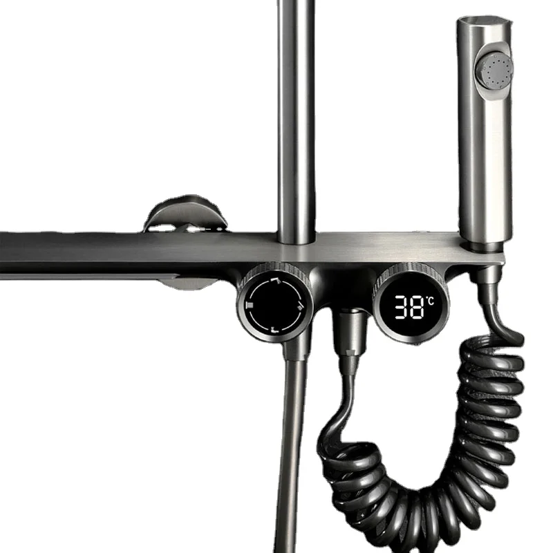 

Современный роскошный латунный 4-функциональный душевой набор с ручкой управления водопадом, душевой клапан, смеситель для ванной комнаты, душевые наборы