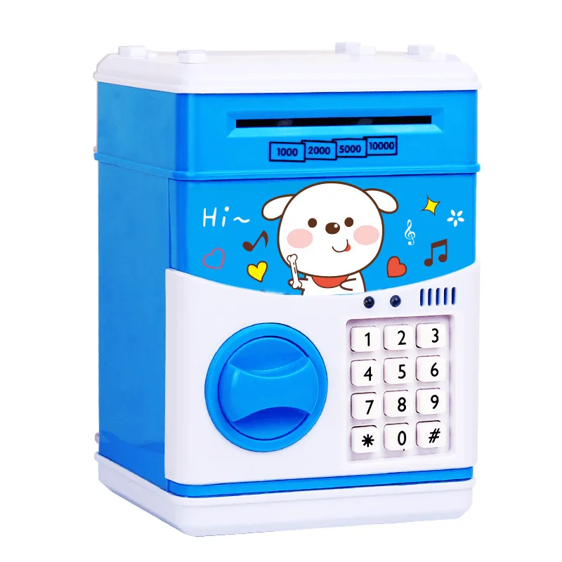 Simulation of children's piggy bank cartoon ATM password box automatic roll money music creative gift toy decoration ornaments