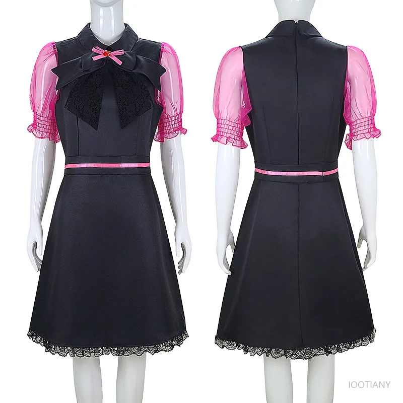 

Cosplay Anime Monster Costume Black Dress Pink Sleeve Role Playing Dress Halloween Carnival Clothing