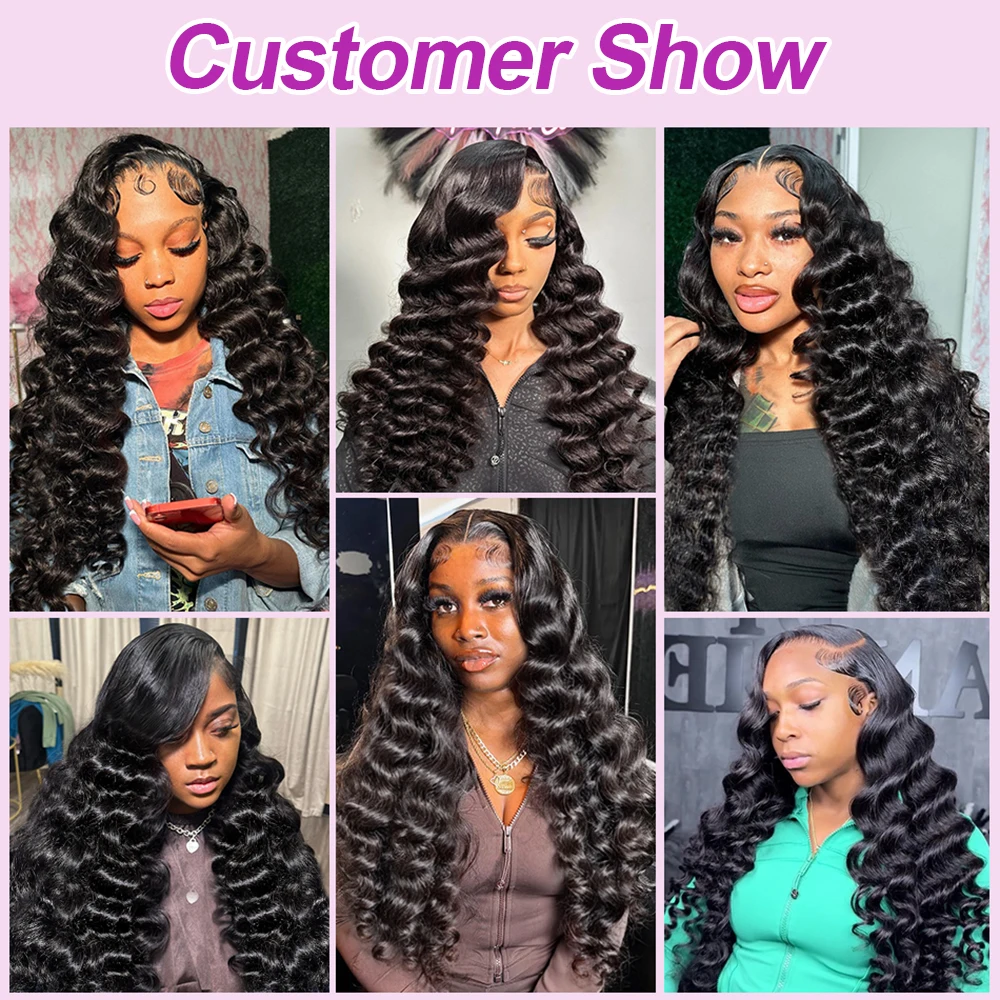 250 Density Loose Deep Wave 13x6 Lace Front Human Hair Wigs Brazilian 30 40 Inches Curly Water Wave HD 13x4 Lace Frontal Wig