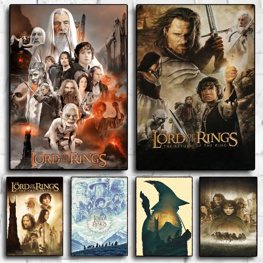 Pósters Adhesivos de la Película El Señor de los Anillos, Decoración Vintage para Habitaciones, Hogar, Bar, Cafetería, Decoración de Pared