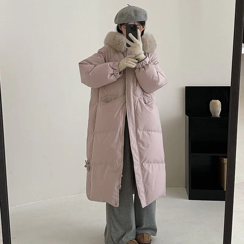 Parka Donna Para Dama Inverno Increspato Strati Telai Pieghe Maxi Pressato Elegante Dolce Preppy Studenti universitari Letterario Tenero