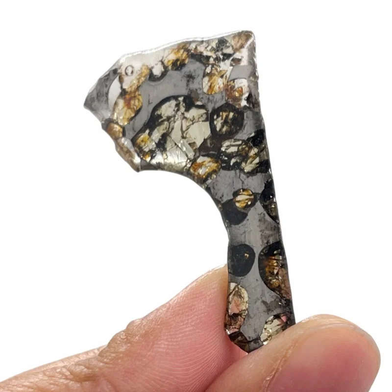 Natural Seymchan Pallasite Meteorite Irregular Slice Specimen Iron Meteorite Collectible Souvenir Gift Series -QA904