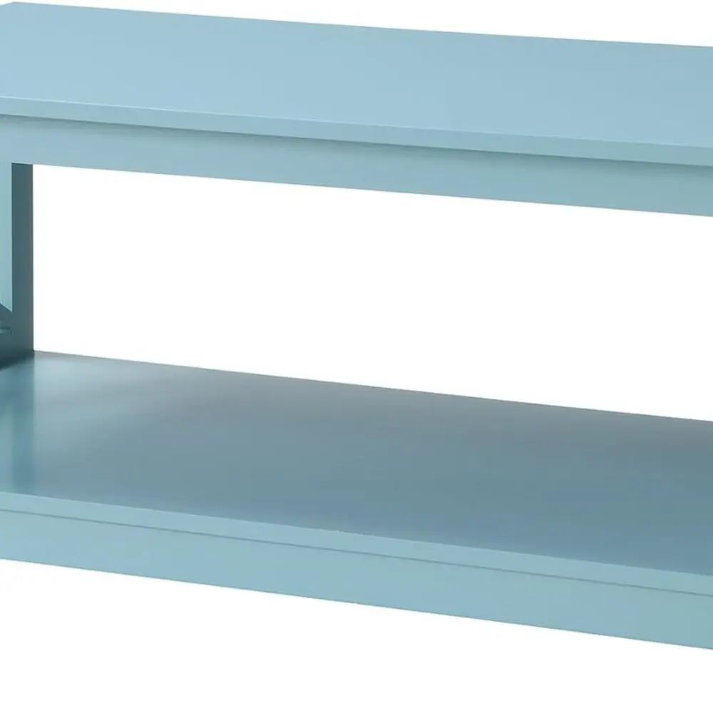 

Sea Foam Blue Oxford Style Coffee Table with Storage Shelf