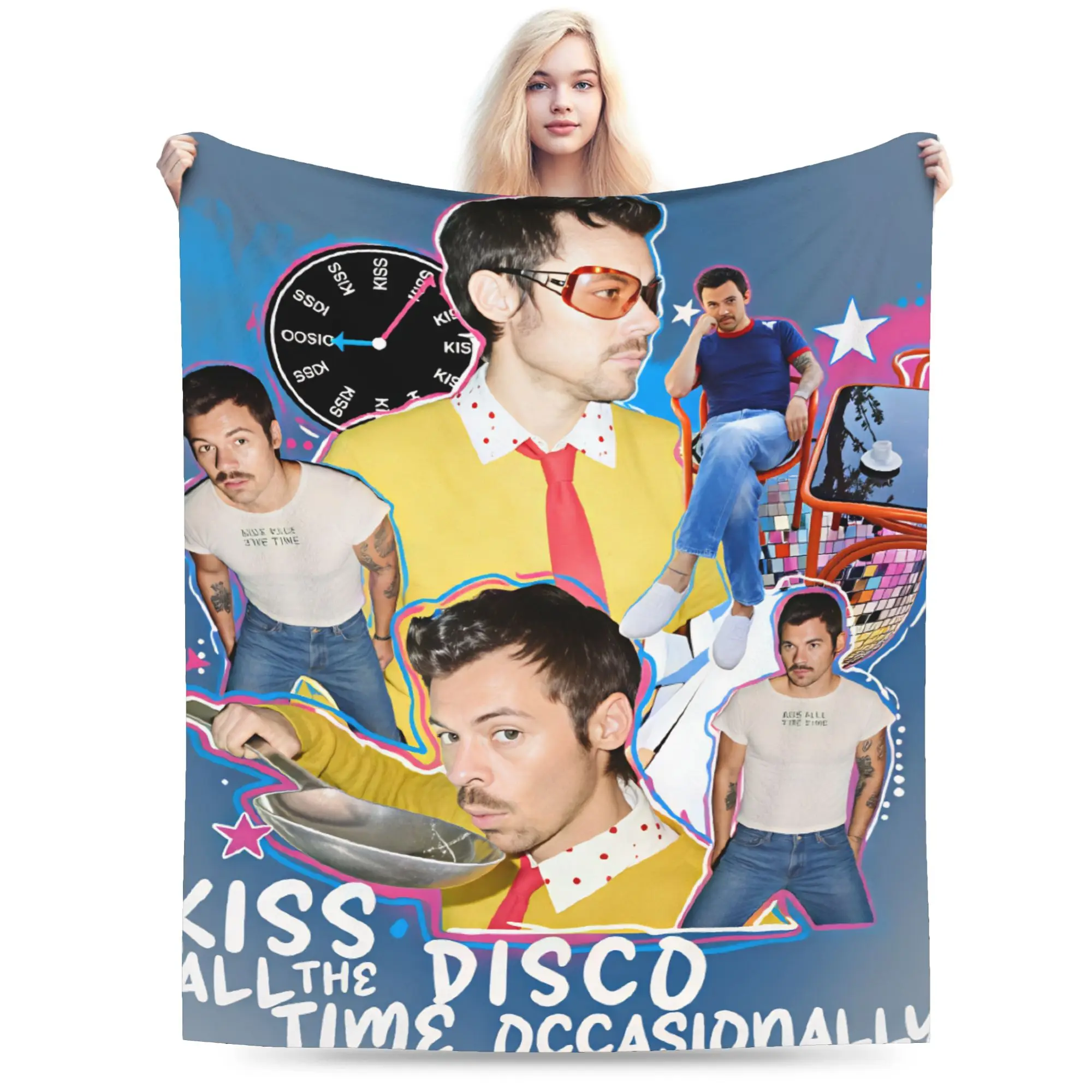 Harrys S-Styles Kiss Al the Time Blanket Soft Cozy  Bedding Throws Autumn Adults Living Room Travel Bedspread