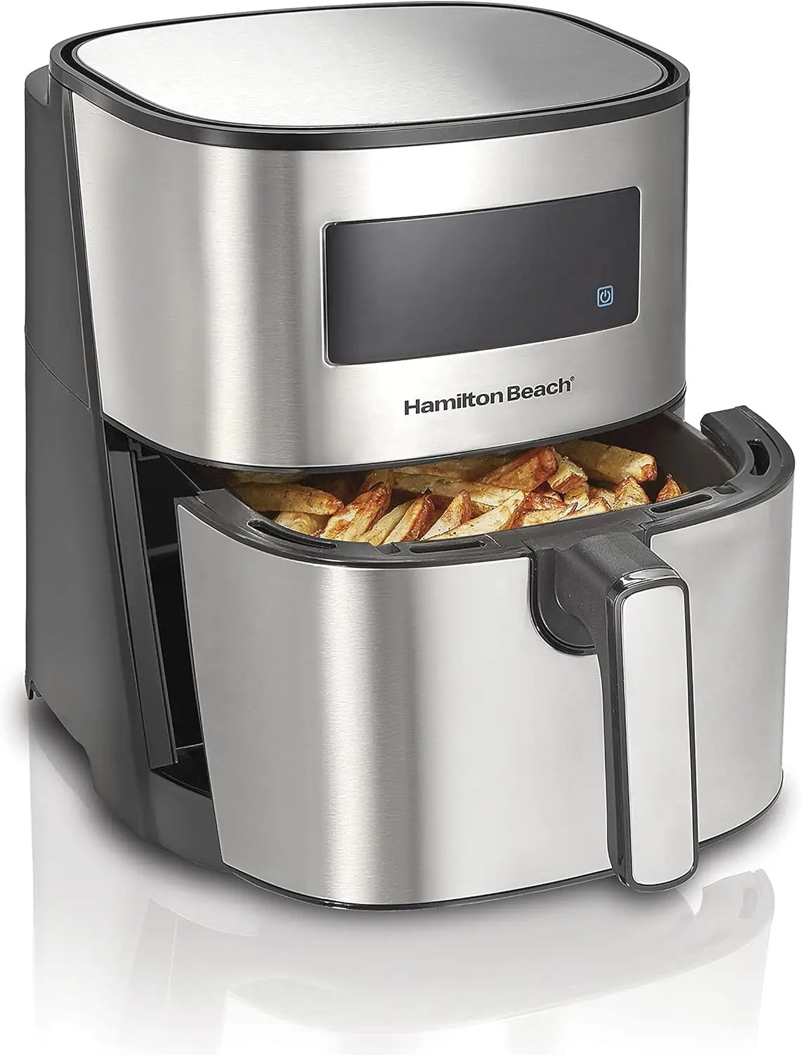 

Hamilton Beach 5.8 Quart Digital Air Fryer Oven with 8 Presets, Easy to Clean Nonstick Basket, Black (35075)