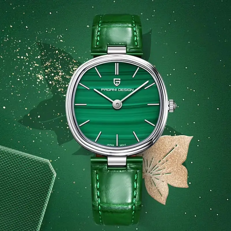 

PAGANI DESIGN 2026 New Malachite Dial Women Watches Top Fashion Luxury Quartz Watch Women Sapphire glass Ladies Watch For Gift