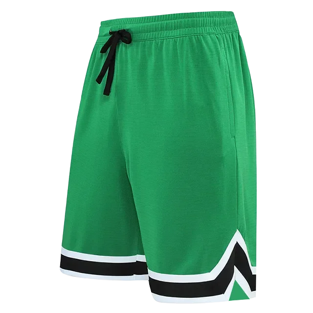 Summer Hot Selling Solid White Mesh Basketball Shorts With Black Stripe Chevron Hem White Workout Athletic Five Point Shorts