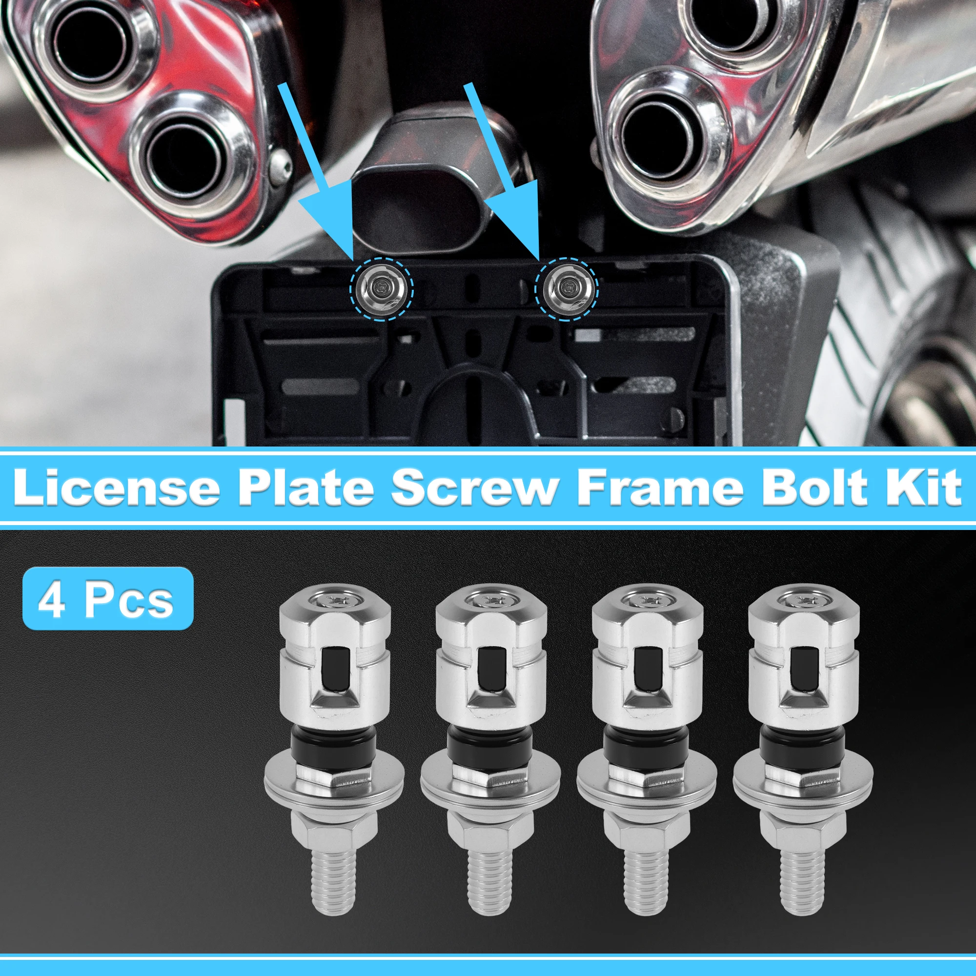

Motoforti Universal Motorcycle M6 License Plate Screws Cover Anti Theft License Plate Screw Frame Bolt Kit Aluminum Alloy