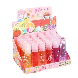 24Pcs Lip Oil Set Fruit Flavor Lip Gloss Moisturizing Long Lasting Lips Care Girls Lips Makeup Wholesale